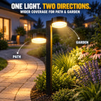 Borne solaire de jardin à double tête, 66 cm, lot de 4 IPX5