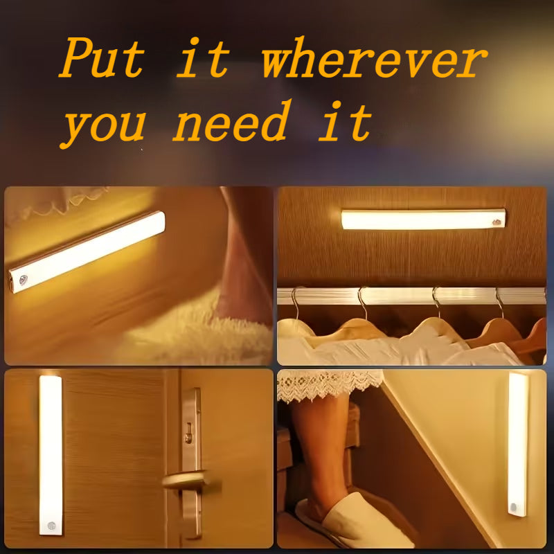 Lot de 3 barres LED à détecteur PIR et interrupteur, 20 à 50 cm