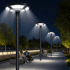 Tête de lampadaire solaire Ø 42 cm, 750 LED, détecteur de mouvement