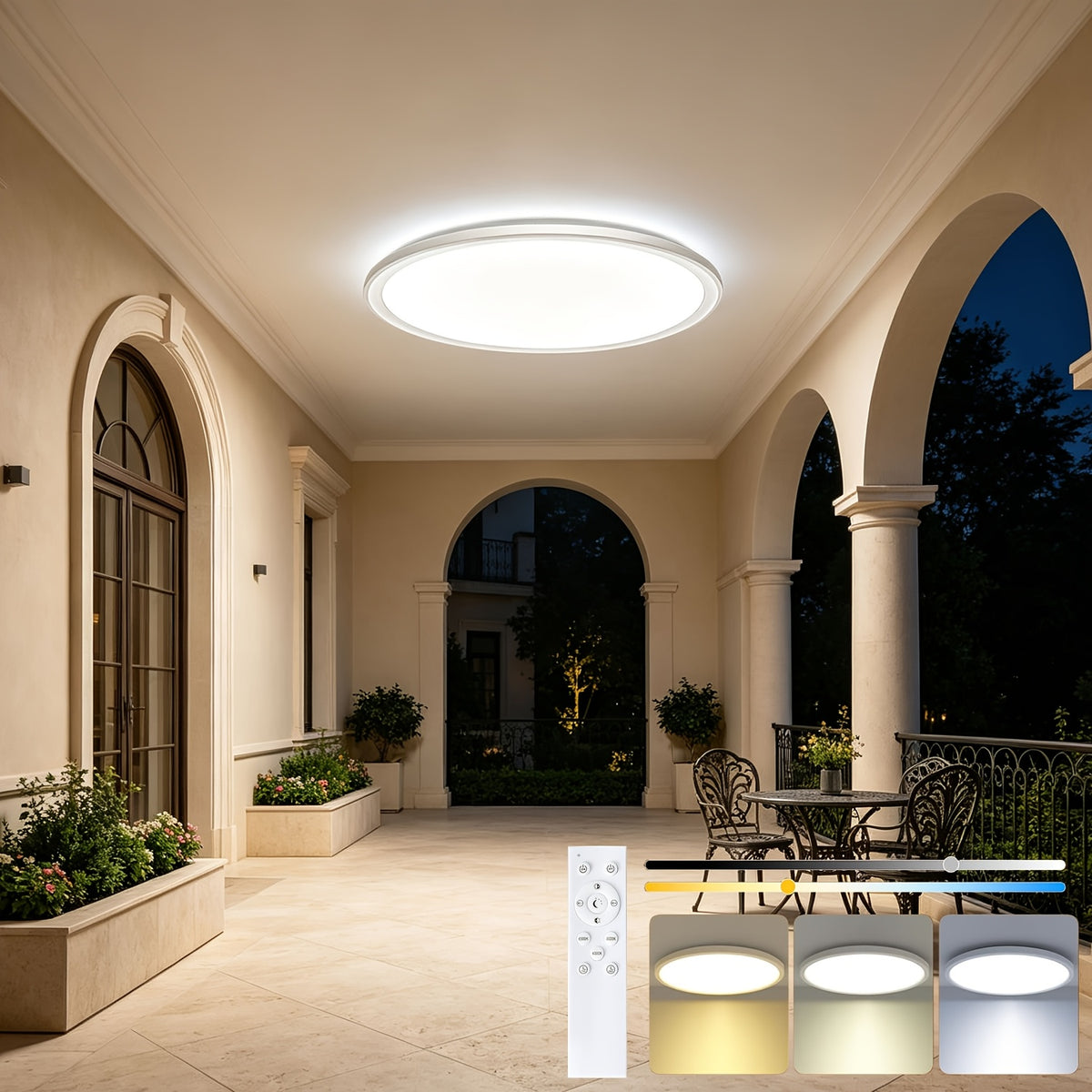 Plafonnier ultra-fin de 2,5 cm pour plafond bas