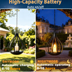 Suspension solaire goutte noire à bougie LED, à poser ou suspendre