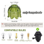 Tulipe en verre vert à pétales superposés pour douille E27, Ø 12 cm