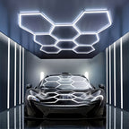 Plafonnier LED hexagonal en kit pour garage ou atelier, 24 à 68 tubes