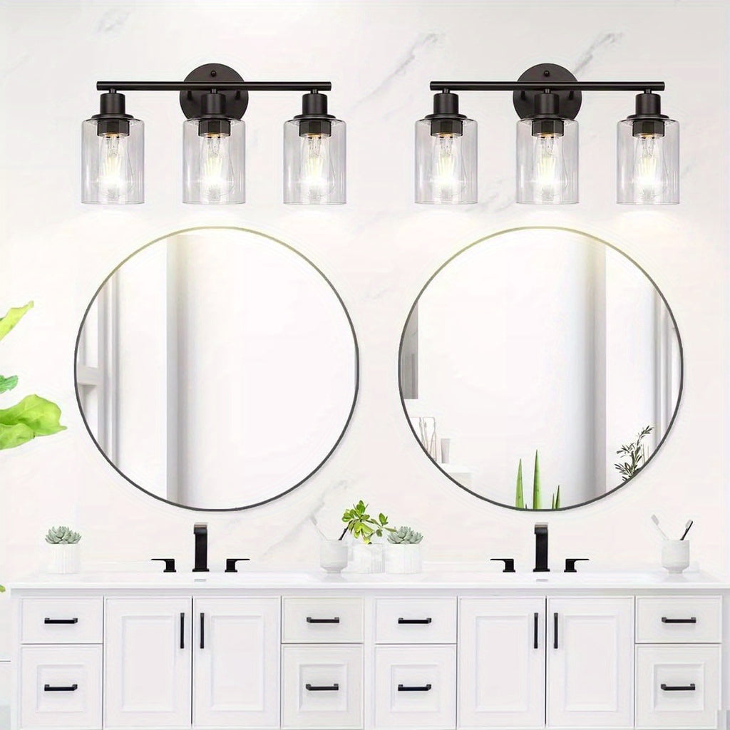 Lot de 3 cylindres de remplacement en verre transparent, Ø 9 cm