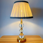 Abat-jour conique en lin naturel plissé pour lampe de table, Ø 30 cm