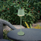 Lampe de table solaire vert sauge à deux hauteurs, IP44, 41 cm