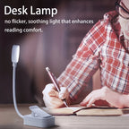 Mini lampe de lecture à pince blanche rechargeable, col de 13 cm