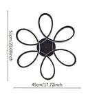 Plafonnier LED fleur à six pétales noirs, 51 cm, blanc chaud ou froid