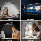 Lampe de bureau à pince à double tête LED de 61 cm, tactile, USB