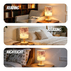 Lampe de chevet en tissu à feuilles d'érable roses, USB, 23,4 cm