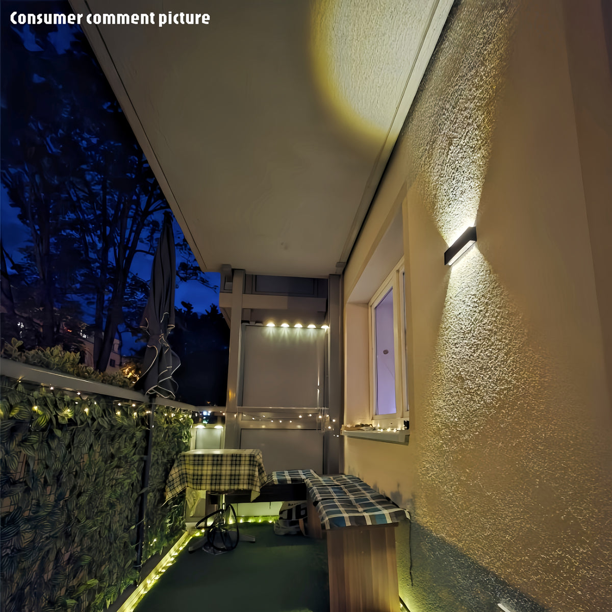 Lot de 2 appliques murales solaires LED IP44, faisceau haut et bas