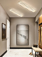 Plafonnier LED ondulé 40 W pour couloir, noir ou doré, 60 cm