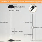 Lampadaire de bureau dôme noir et or, socle épais de 25 cm