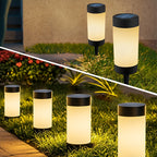 Lampe solaire cylindre opalin à piquet, 26,7 cm, lot de 2 ou 4