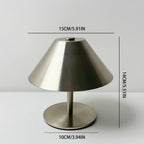 Lampe de table sans fil dorée en métal, rechargeable USB et tactile