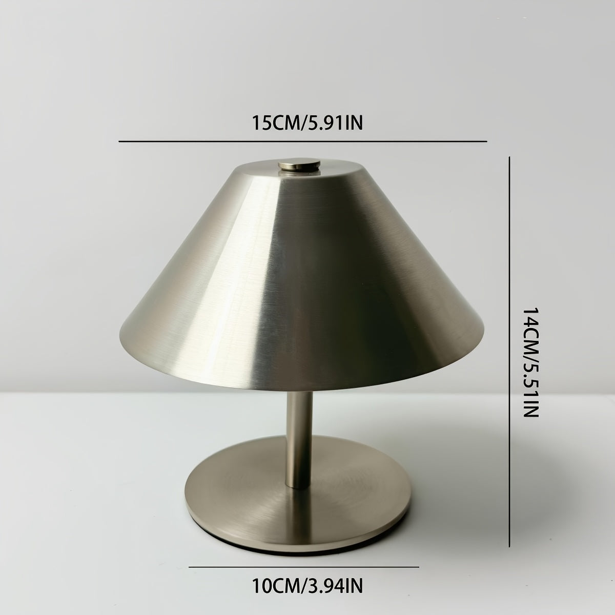 Lampe de table sans fil dorée en métal, rechargeable USB et tactile