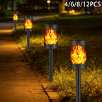 Torche solaire à effet flamme scintillante pour allée, 32 cm