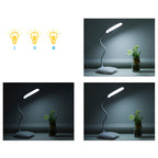 Lampe de bureau LED tactile à col flexible blanc, 14 LED à 5000 K