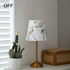 Lot de 2 petits abat-jour en tissu imprimé oiseaux et fleurs