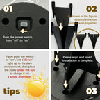 Lampe solaire rocher de cristal à micro-LED, lot de 4 pièces