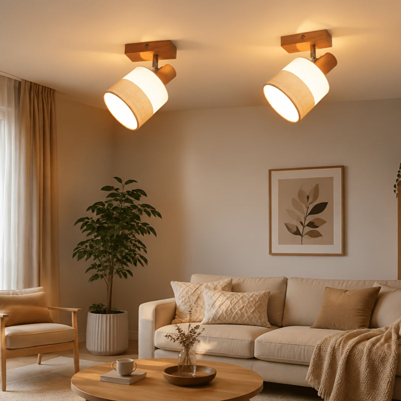Spots en bois et tissu au style scandinave
