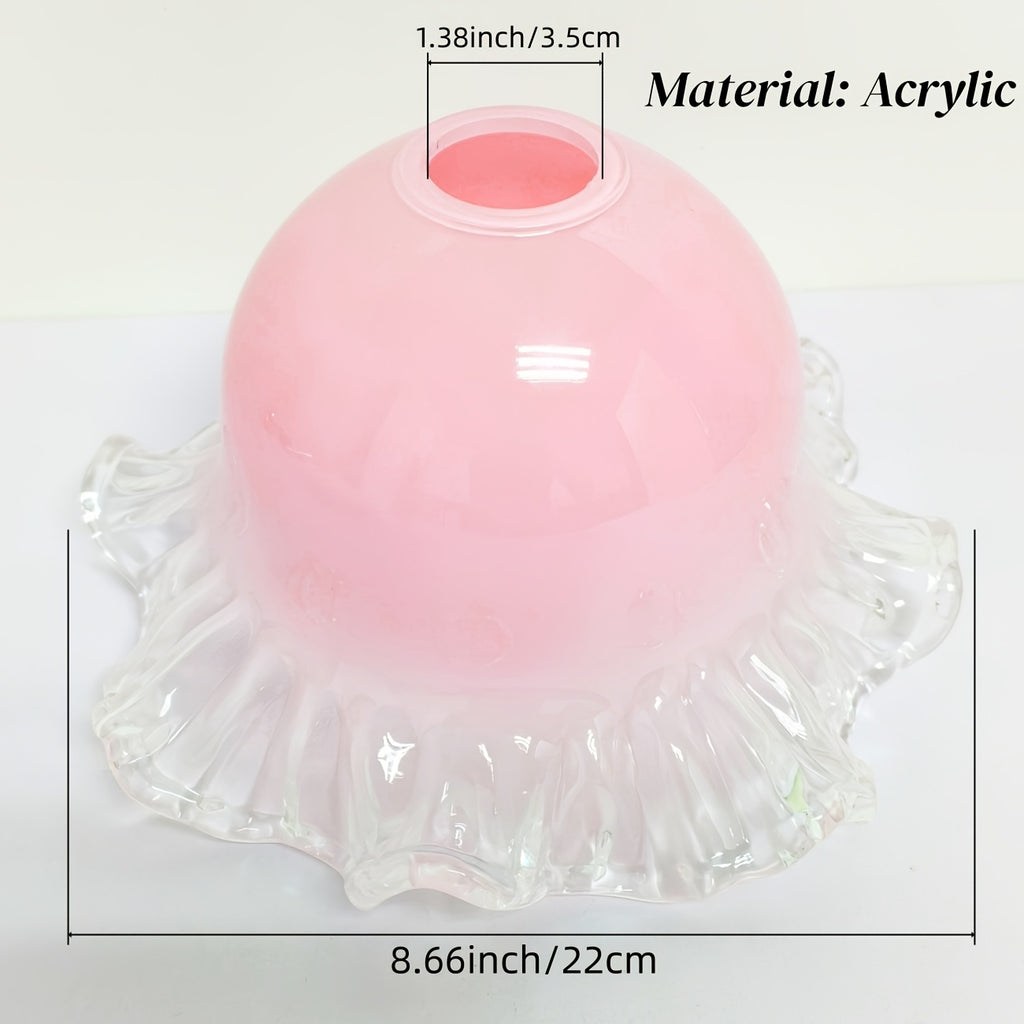 Abat-jour cloche en acrylique à collerette ondulée, Ø 22 cm