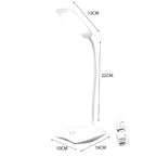 Lampe de bureau LED tactile à col flexible blanc, 14 LED à 5000 K