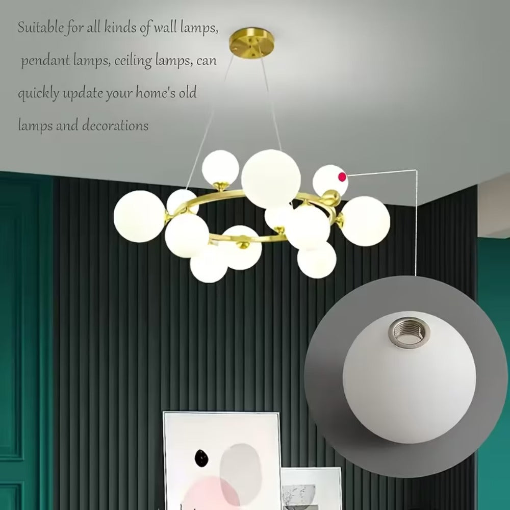 Lot de 3 globes de remplacement en verre opalin blanc, Ø 10 cm