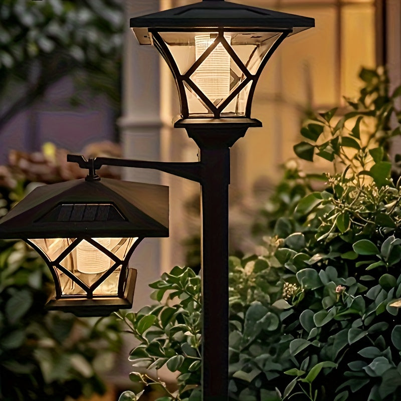 Lampadaire solaire lanterne sur mât, pose en tête ou en potence
