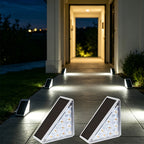 Balise solaire triangulaire pour marches d'escalier, lot de 2