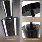 Lot de 2 suspensions en verre fumé et métal noir, Ø 15 cm, E27