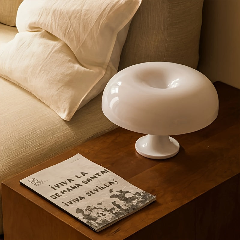Lampe champignon bleu ciel en plastique brillant, LED, USB