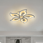 Plafonnier LED fleur blanche Ø 49 cm, 73 W, variateur à télécommande