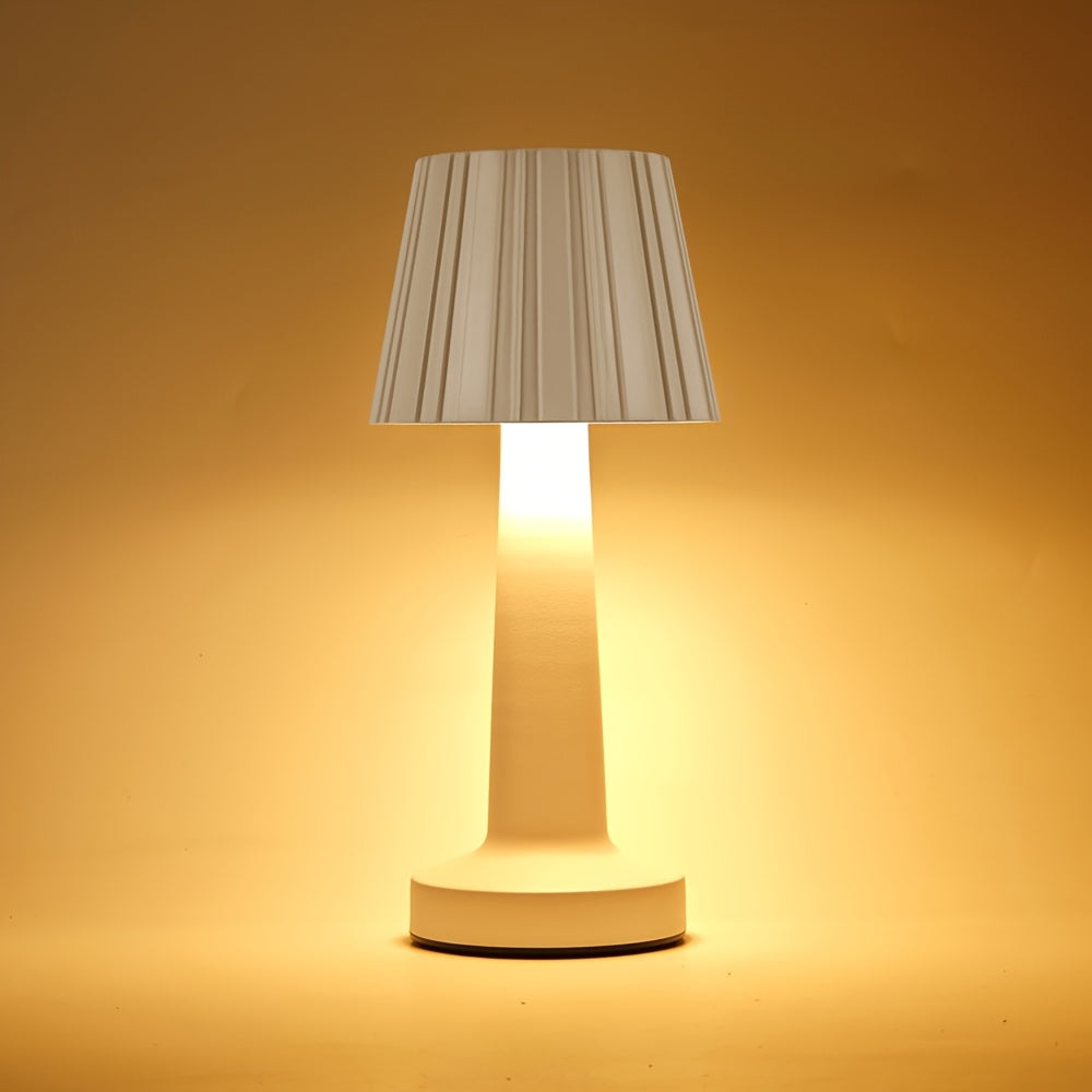 Lampe de table sans fil à abat-jour plissé, RVB tactile, 25 cm