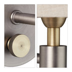 Applique murale à variateur rotatif, abat-jour beige en tissu E14