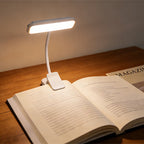 Liseuse à pince rechargeable blanche, col de 14 cm et 3 teintes