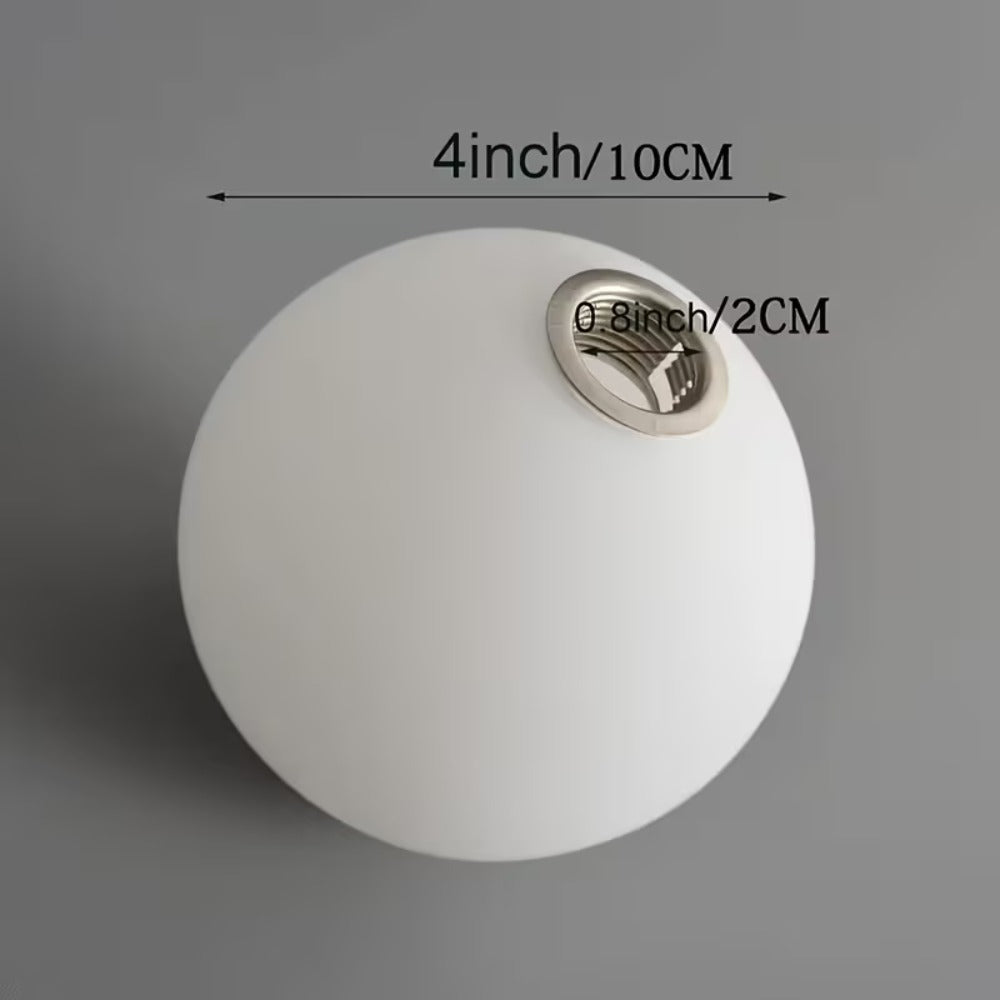 Lot de 3 globes de remplacement en verre opalin blanc, Ø 10 cm
