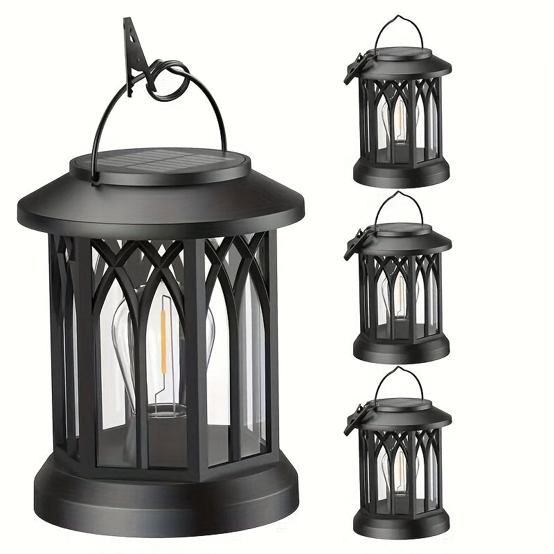 Lanterne solaire rétro à suspendre, lot de 2, ampoule filament IP65
