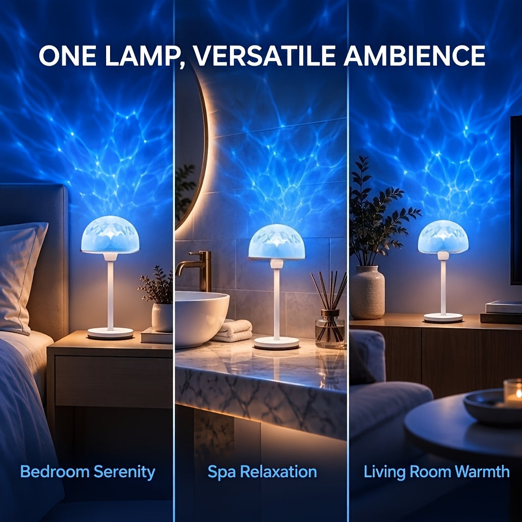Lampe de table sans fil projecteur à effet d'ondulation d'eau