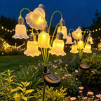 Lampe solaire fleur à clochettes sur piquet de 65 cm, IP44