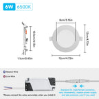 Lot de 10 spots LED encastrables ronds extra-plats 6 W, Ø 12 cm