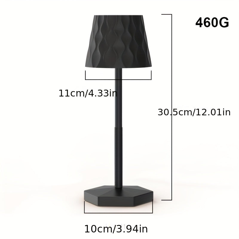 Lot de 2 lampes sans fil à abat-jour ondulé, tactiles, 30,5 cm