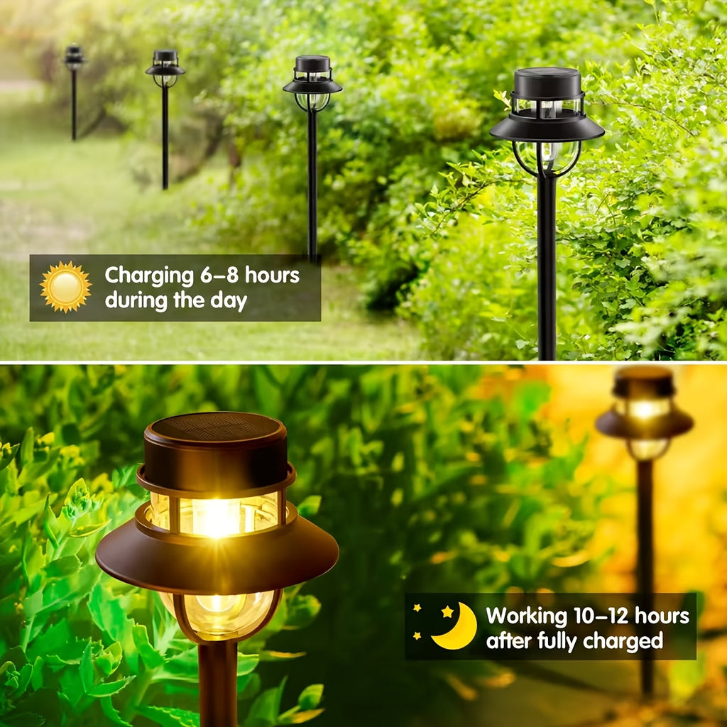 Lampe solaire lanterne rétro à filament LED, IP65, lot de 2 à 6