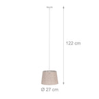 Suspension chambre d'enfant en tissu rose ajouré d'étoiles, Ø 27 cm
