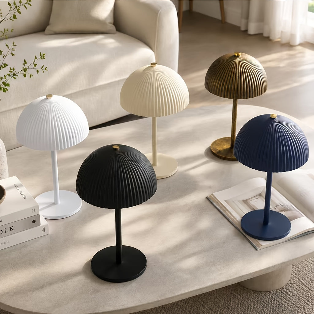 Lampe de table sans fil à dôme plissé, cinq coloris au choix