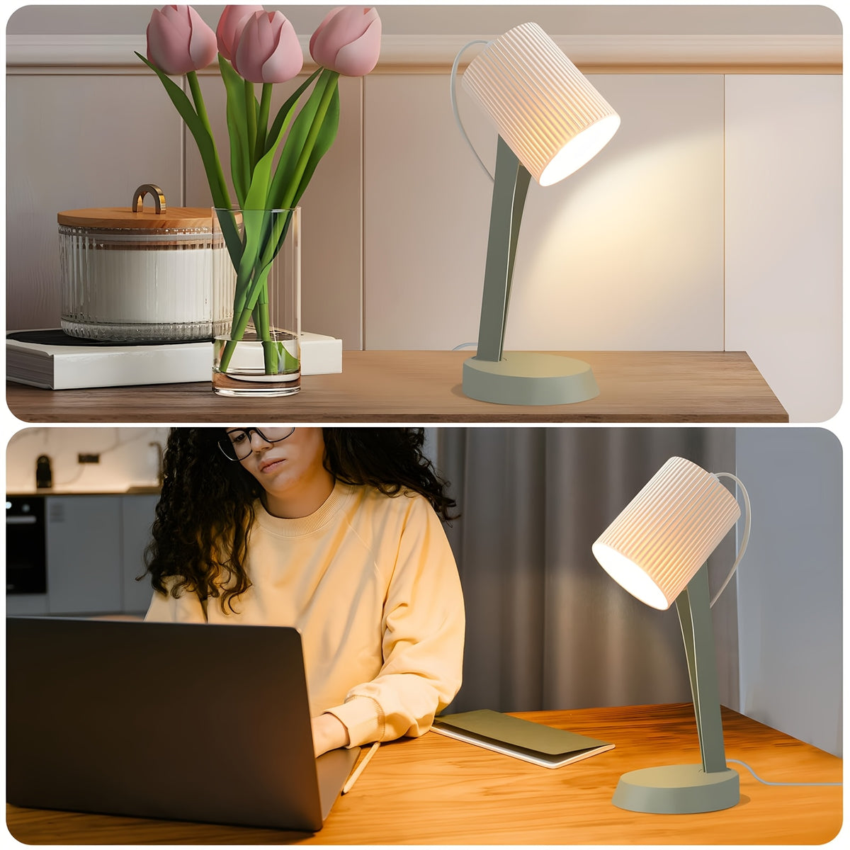 Lot de 2 lampes de chevet E14 orange, petite ou orientable