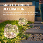 Lampe solaire rocher de cristal à micro-LED, lot de 4 pièces