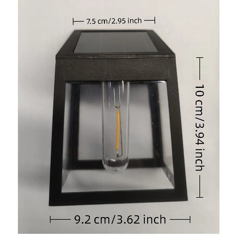 Petite applique solaire rétro à filament pour clôture, lot de 4