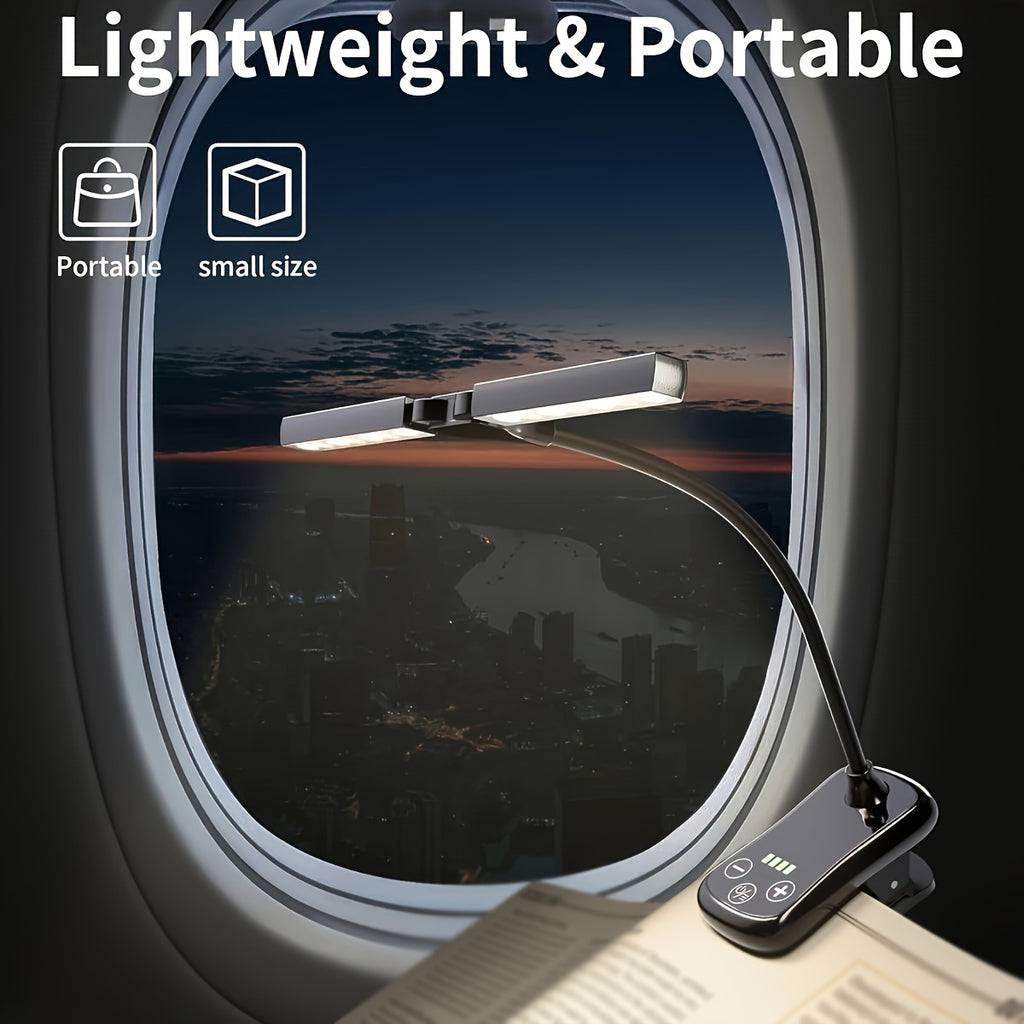Lampe de lecture à pince à deux volets orientables, tactile, 1000 mAh