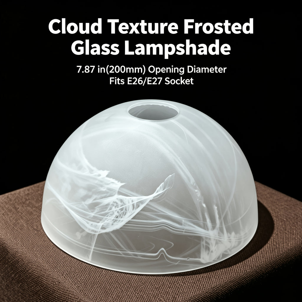 Verre de remplacement dôme dépoli à veinures blanches, Ø 20 cm, E27